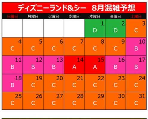 ディズニーランド&シー「8月の混雑予想」 最も混雑する日は?