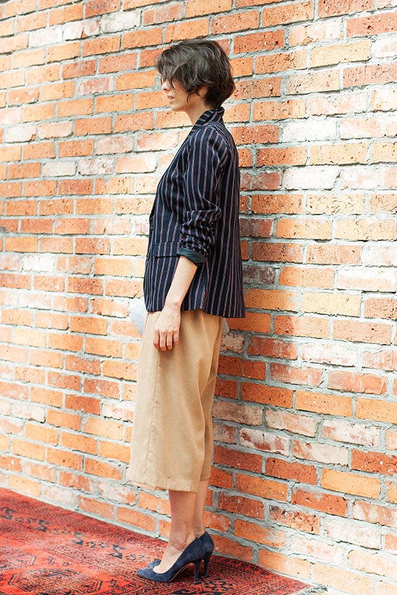 チルデンバルキーニットベスト＋フェイクスウェードガウチョパンツ「STYLEST」6,580円（税別）／画像提供：STYLEST