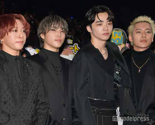 BE:FIRST、ブラックスーツ姿で魅力放出 SOTAはブルーカーペットに緊張<MTV VMAJ 2023ブルーカーペット>