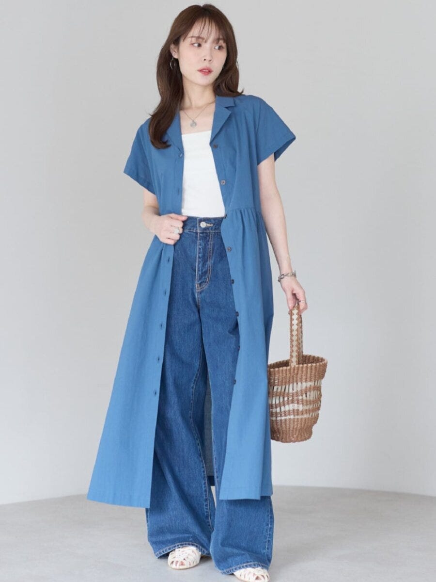 シャツワンピースのコーデ5