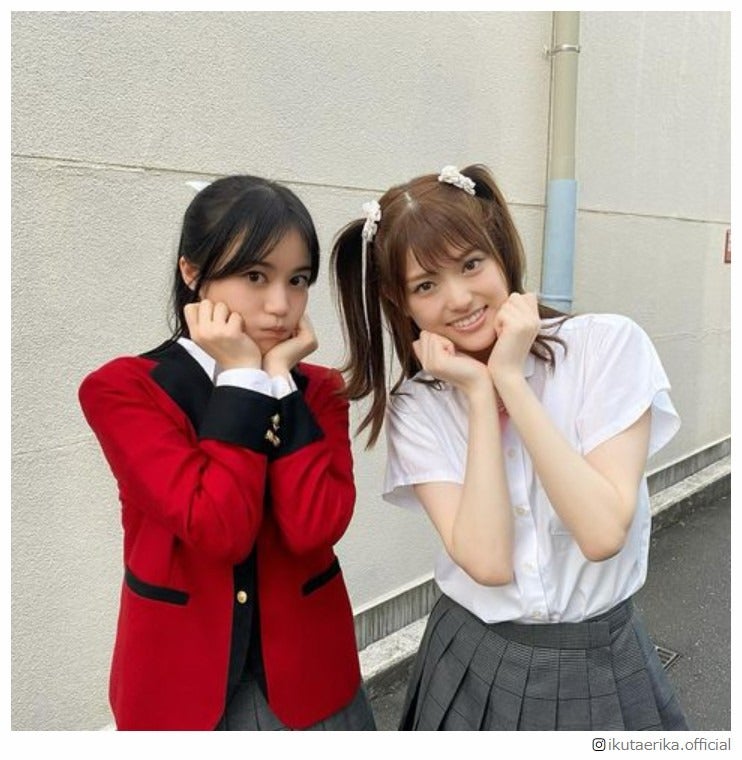 乃木坂46生田絵梨花＆松村沙友理「賭ケグルイ」2ショット公開「ユメミにアイドルポーズを教わった三春滝」
