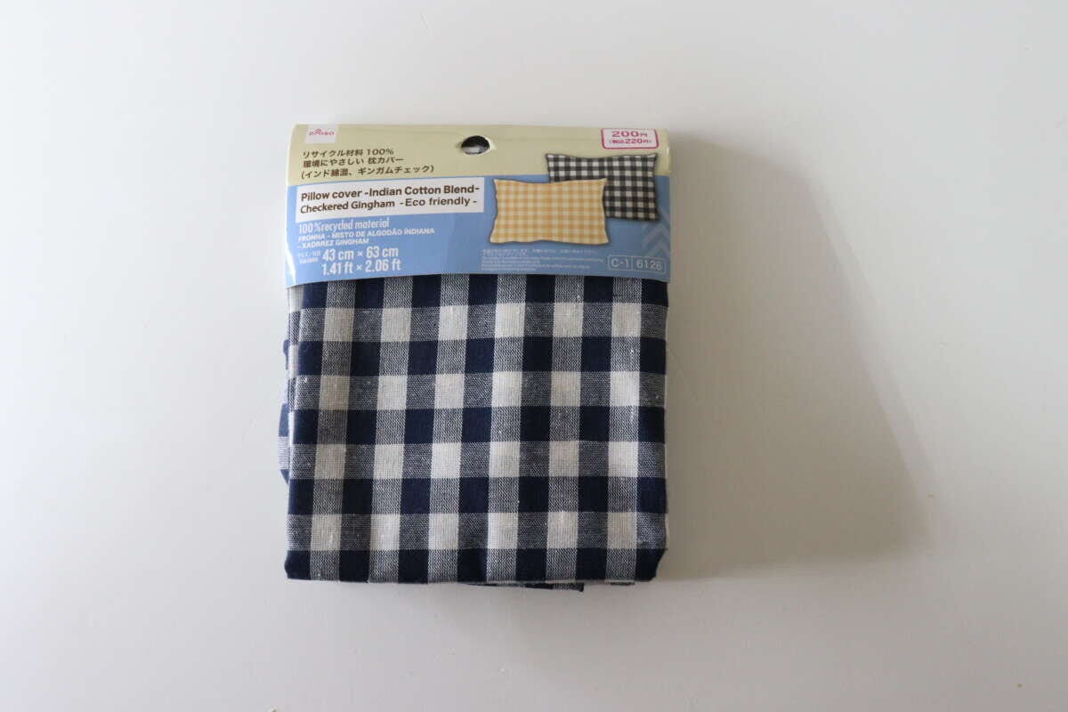 枕カバー（インド綿混、ギンガムチェック）　パッケージ