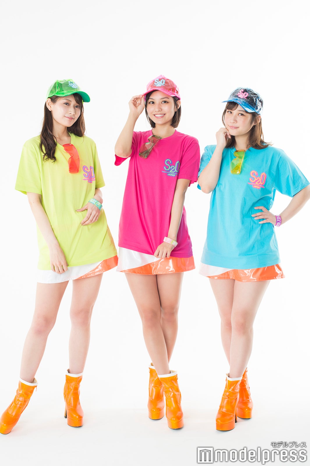「S2O」応援団“MFGエンジェルス”の沢すみれ、林ゆめ、高橋凛（C）モデルプレス