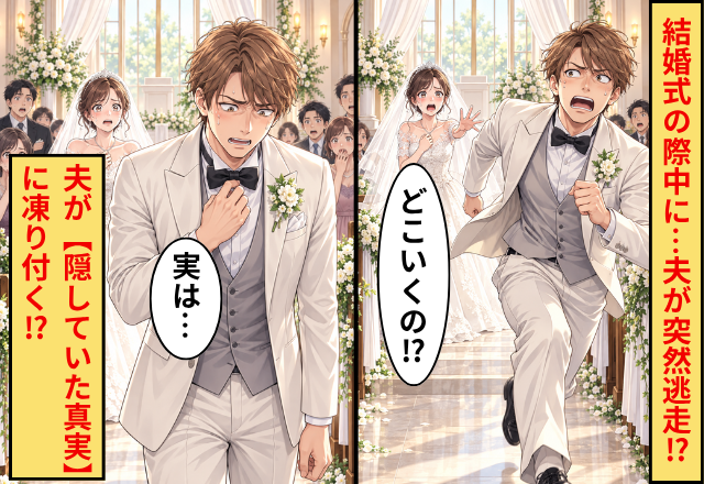 結婚式の最中に…夫が突然“逃走”！？「どこいくの！？」⇒「実は…」夫が【隠していた真実】に凍り付く！？