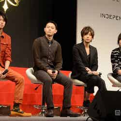 「第25回 ジュノン・スーパーボーイ・コンテスト」でトークショーを行った（左から）鈴木勝大、菅田将暉、三浦翔平、山本裕典
