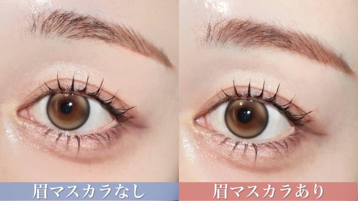 眉マスカラあり　なし