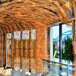 うちわの竹骨で出来たフォトジェニックな回廊(C)モデルプレス