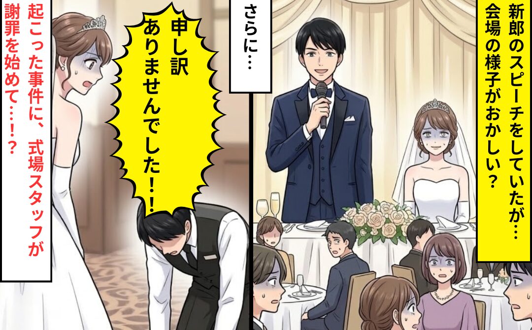 結婚式で…“新郎スピーチ”が始まると凍りつく会場？すると⇒「申し訳ありませんでした！」式場スタッフが謝罪のワケ！？