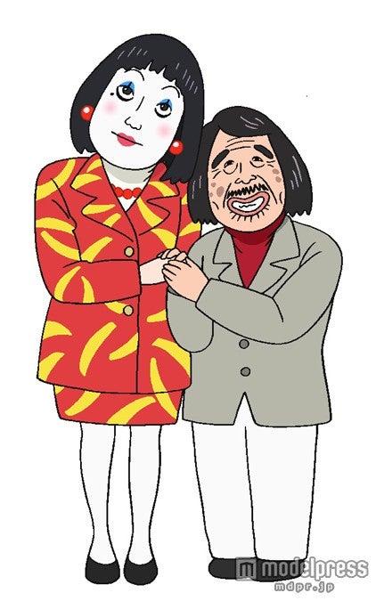 日本エレキテル連合の“細貝さん”と“朱美ちゃん”／（C）臼井儀人／双葉社・シンエイ・テレビ朝日・ADK 2015