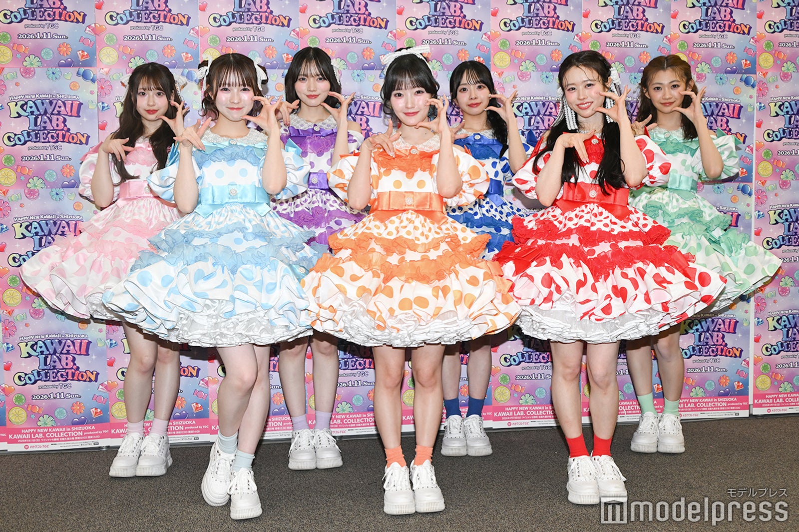 CUTIE STREET／（左から）桜庭遥花、梅田みゆ、真鍋凪咲、川本笑瑠、増田彩乃、佐野愛花、板倉可奈※古澤里紗は欠席（C）モデルプレス