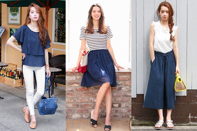 カジュアルなのにいい女！今季は「ネイビー」でワンランク上の着こなし