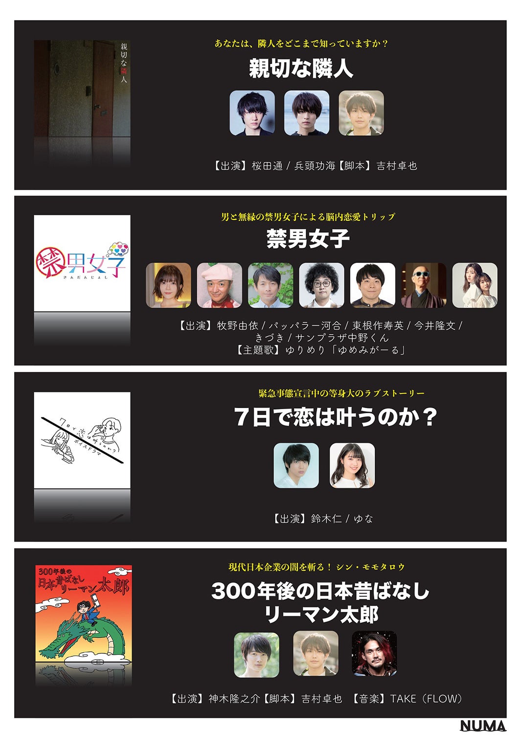 「NUMA」ラインナップ（提供写真）