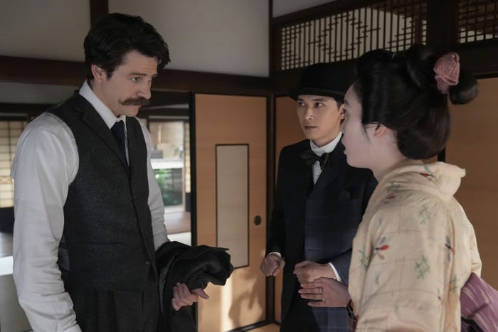 トミー・バストウ、吉沢亮、高石あかり「ばけばけ」第67話(C)NHK