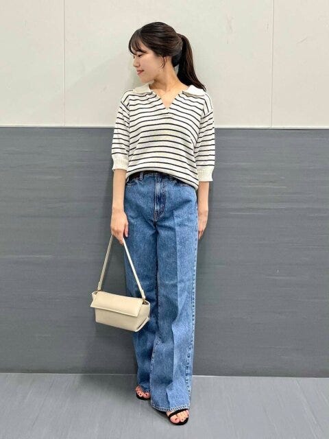 ボーダーニット×デニムコーデ 2025夏大人女子おすすめボーダーニット×デニムコーデ