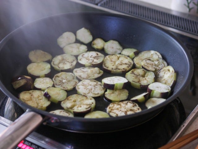 茄子と鶏肉の生姜焼き