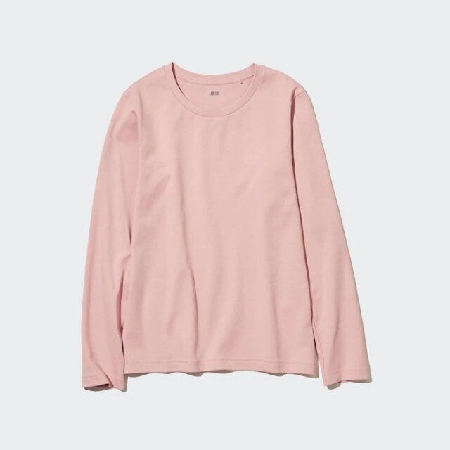 ユニクロ　uniqlo　レディース　おすすめ　オススメ　コスパ　2023　春　トップス　ロンT　Tシャツ　スムースストレッチコットンクルーネックT　ラク　楽