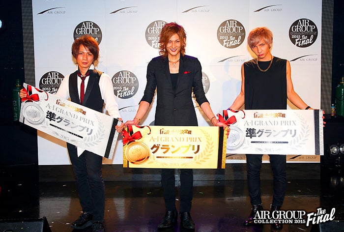 相楽一聖、渚光、桐生レイラ／画像提供：AIR GROUP COLLECTION 2015