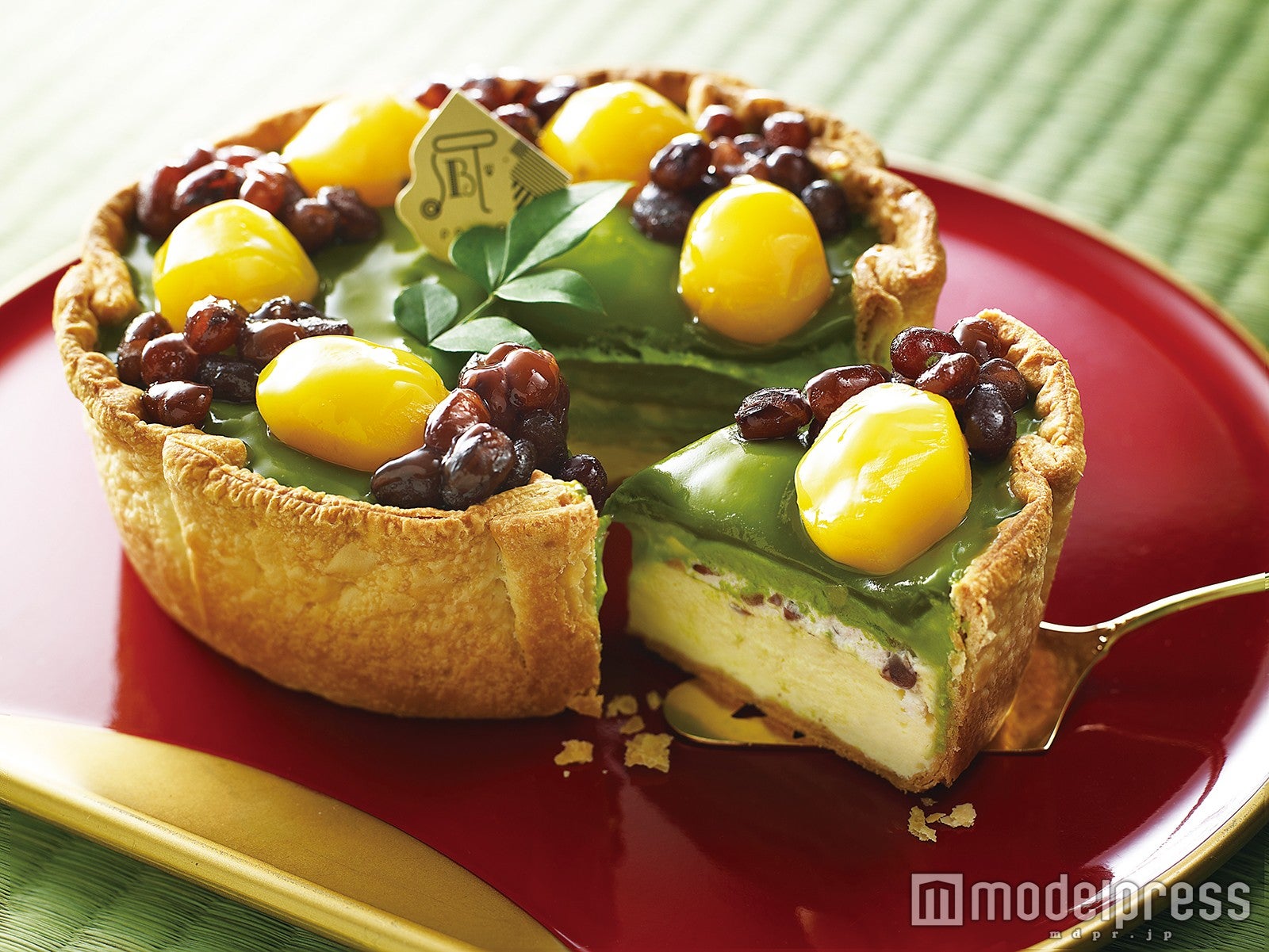 栗と大納言の宇治抹茶チーズタルト