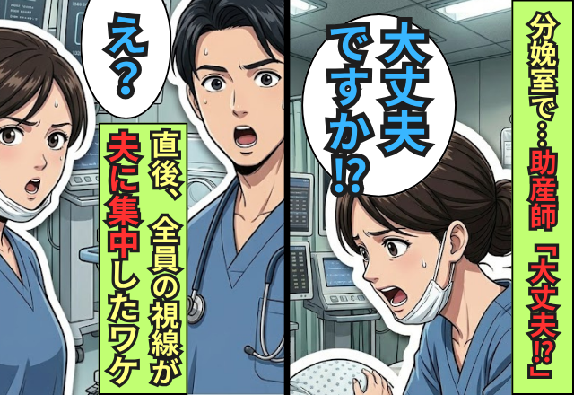 分娩室で…助産師「大丈夫！？」妻「だ、大丈夫です…」だが直後⇒「え？」全員の視線が“夫に”集中したワケ