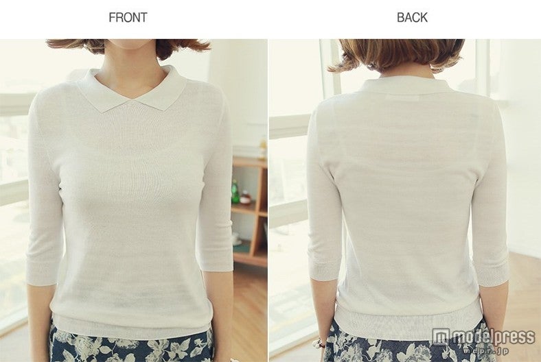 五分袖シンプルニット「ogage japan」3,980円（税込）