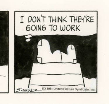 「ピーナッツ」原画（部分）1981年1月28日（C）Peanuts Worldwide LLC
