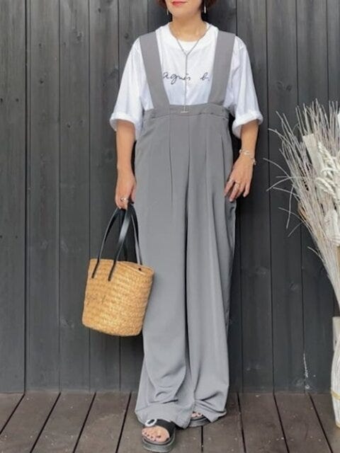 サロペット　コーデ　夏