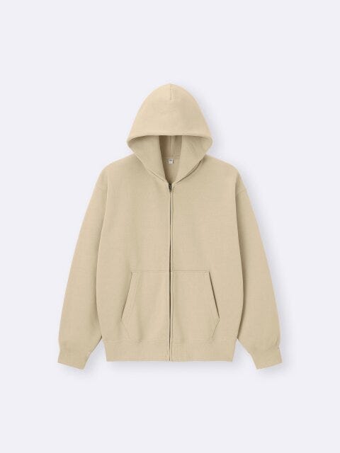 2025gu大人女性おすすめヘビーウェイトスウェットフルジップパーカ