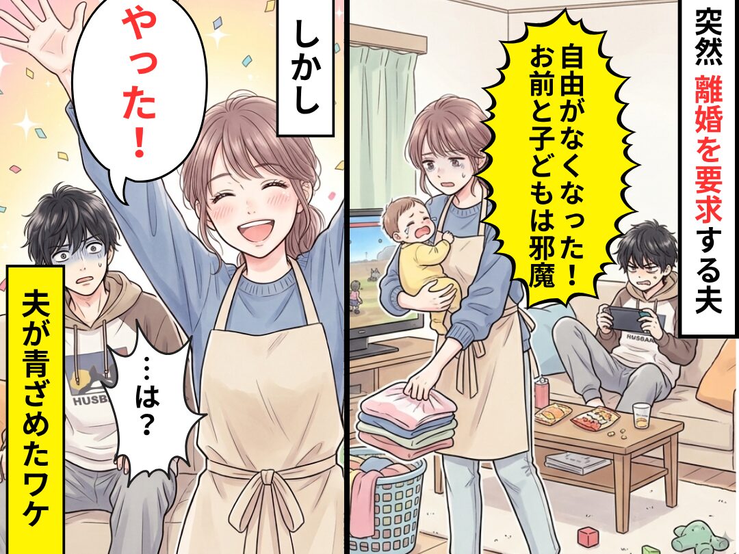 「お前と子どもは邪魔」育児放棄の夫が離婚を要求！？しかし次の瞬間⇒妻「やった！」夫が青ざめたワケ