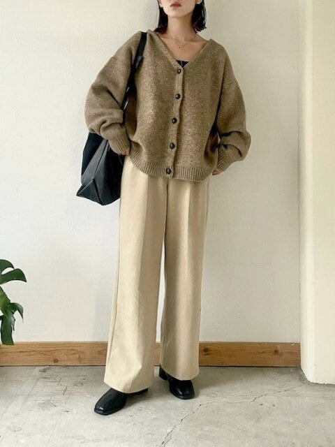 冬 カーディガン コーデ 冬のカーディガンコーデ