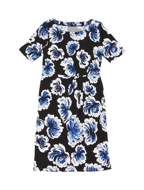 マットジャージブルーフラワープリント半袖ワンピース「TALBOTS」11,664円（税込）／画像提供：TALBOTS