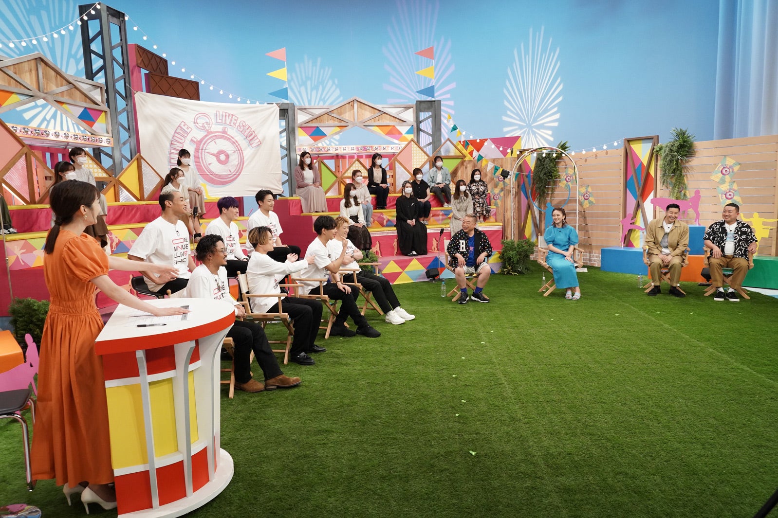 （左から）滝菜月アナウンサー、GENERATIONS from EXILE TRIBE（左から：数原龍友、関口メンディー、白濱亜嵐、中務裕太、片寄涼太、小森隼、佐野玲於）出川哲朗、岡田結実、チョコレートプラネット（長田庄平、松尾駿）（C）日本テレビ