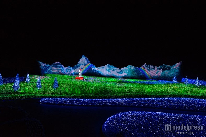 アルプスに架かる虹／画像提供：長島観光開発