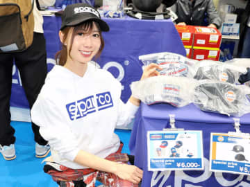 大阪オートメッセ トップレースアンバサダーの生田ちむはSPARCOブース「OAMは3年ぶり」