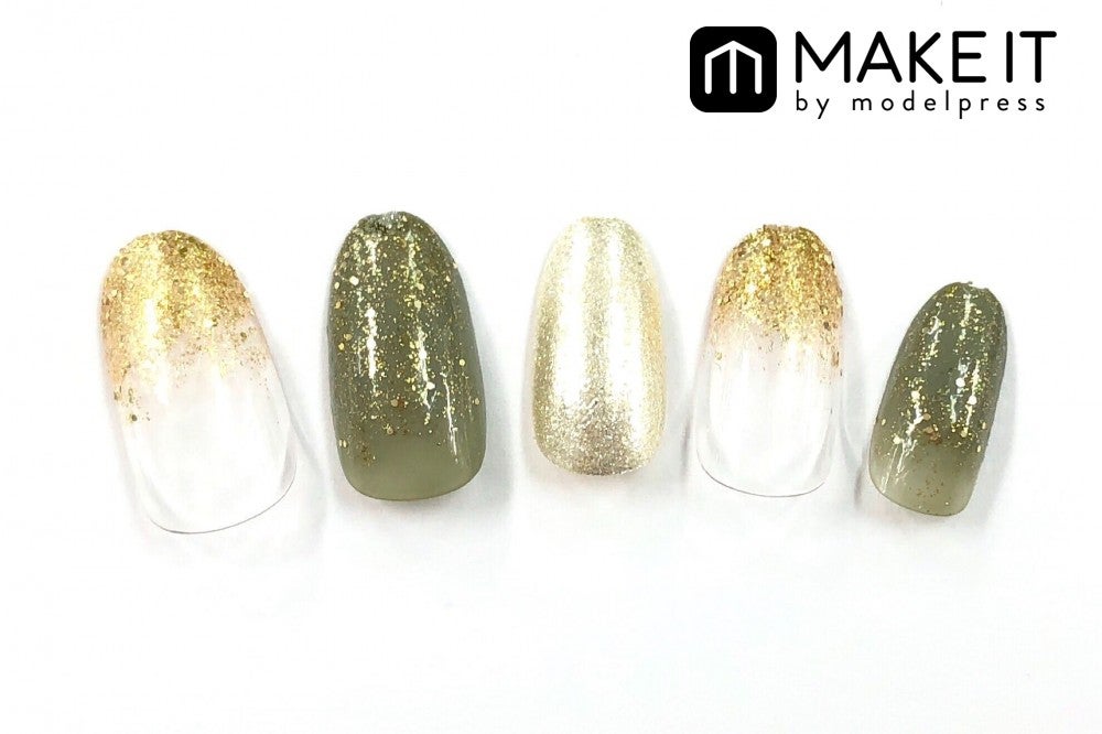 オトナ上品な透け感カーキグラデ (C)メイクイット