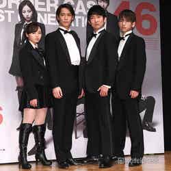 （左から）今泉佑唯、味方良介、石田明、佐藤友祐 （C）モデルプレス
