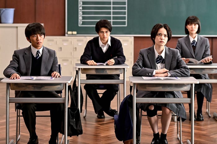 加藤清史郎、鈴鹿央士、平手友梨奈、志田彩良「ドラゴン桜」第7話より(C)TBS