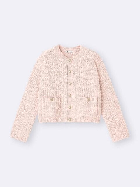 GUのツイーディーニットカーディガン