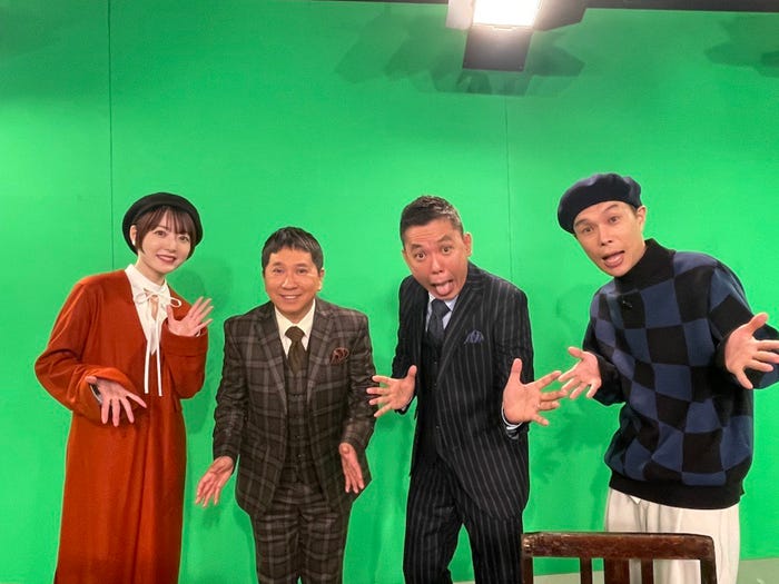 花澤香菜、田中裕二、太田光、岩井勇気(C)テレビ朝日