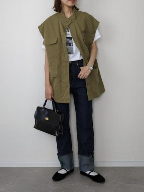 デニム　コーデ　秋　夏