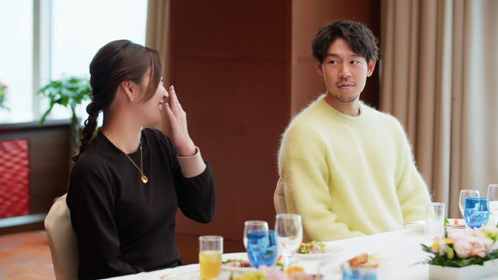 西山真央、長谷川惠一「バチェラー・ジャパン」シーズン5エピソード9(C)2023 Warner Bros. International Television Production Limited