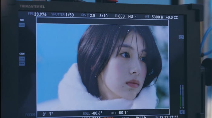 出口夏希/メルティーキッス新CM「冬の待ち合わせ」篇メイキングカット(提供写真)