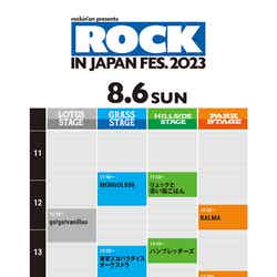 「ROCK IN JAPAN FESTIVAL 2023」タイムテーブル（提供写真）
