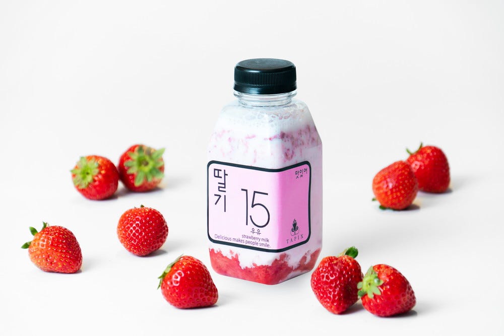 生タピオカ専門店・タピックス「韓国いちごミルク」「クロッフル」とちおとめを贅沢に使用