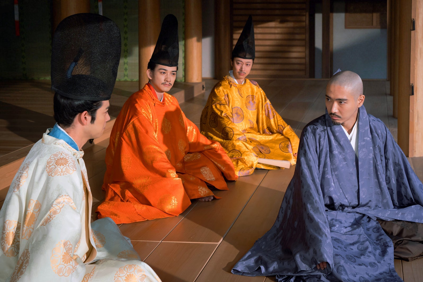 渡辺大知、町田啓太、金田哲、柄本佑「光る君へ」第45話（C）NHK