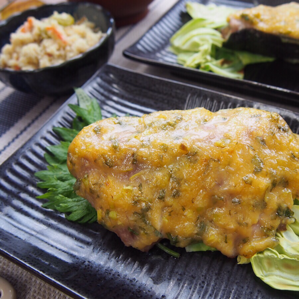 トースターで簡単ふっくら。ぶりのにんにく大葉味噌焼き