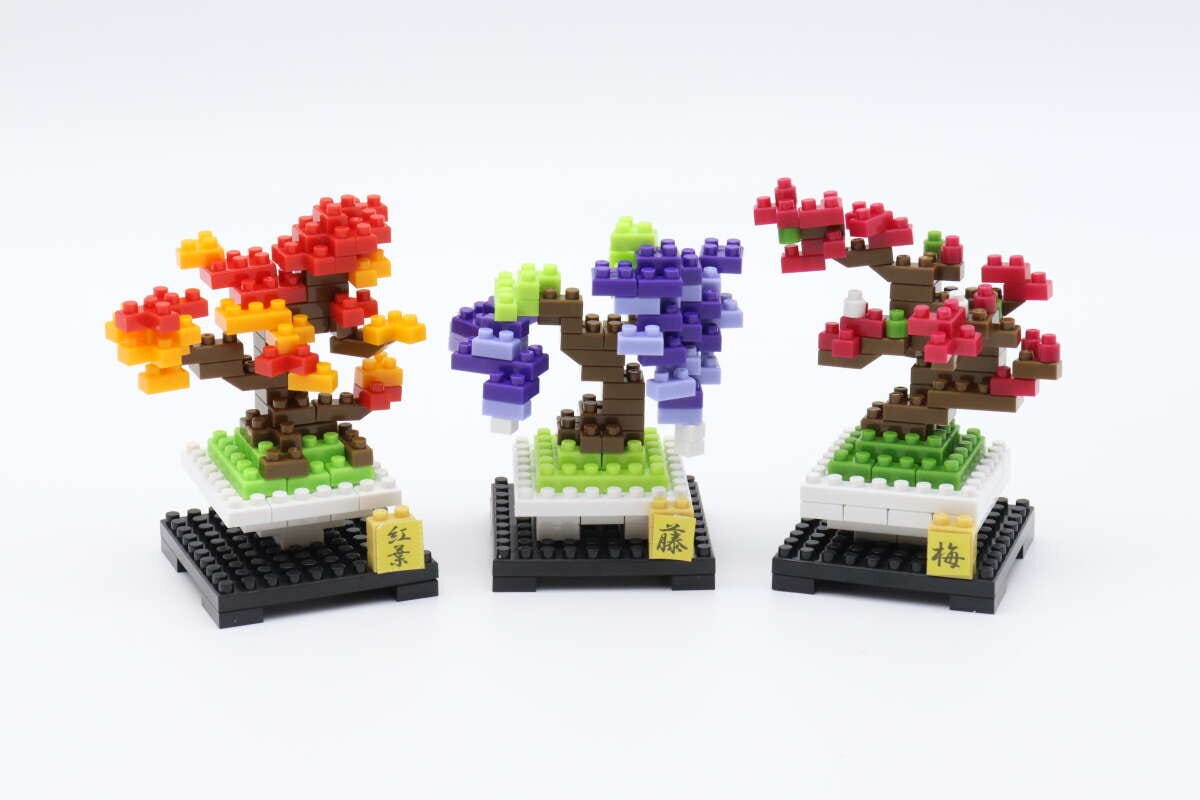 ダイソーのプチブロックの盆栽シリーズ3種