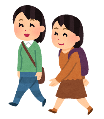 通学・通勤のイラスト(私服・女性)