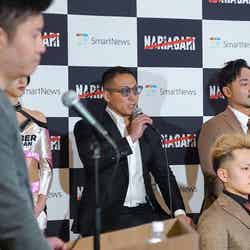 「NARIAGARI」旗揚げ大会の対戦カード発表会見より（提供写真）