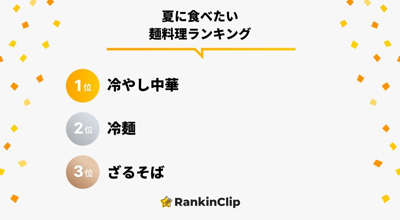 夏に食べたい麺料理ランキング