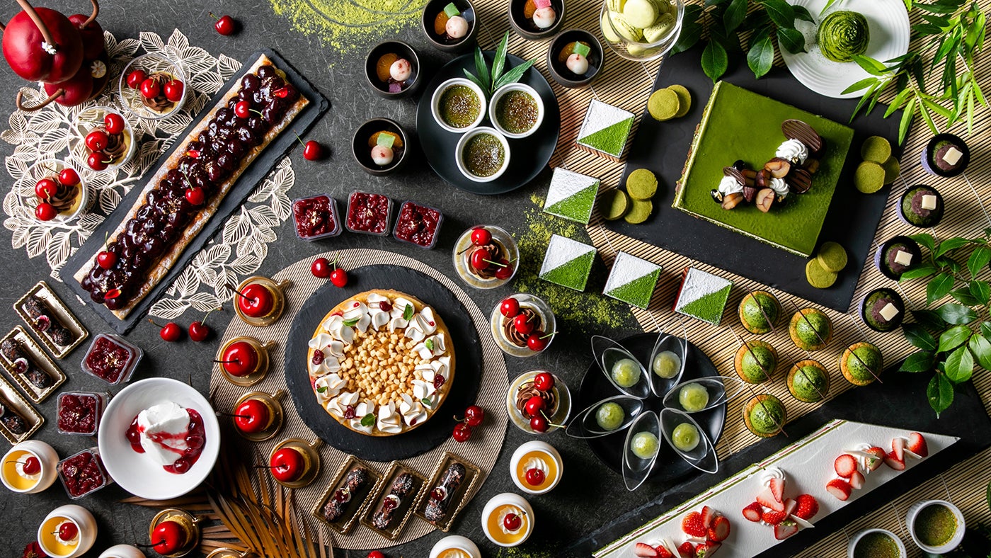 「抹茶＆チェリースイーツブッフェ」池袋で開催、抹茶升ティラミスやパフェなど和洋スイーツ